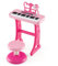 RELAX4LIFE Pianoforte per Bambini con 37 Tasti, Tastiera Musicale con Microfono, Leggio e Sgabello, Funzioni di Record e Playback, Regalo di Natale/Compleanno (Rosa)