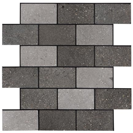 Dalsys Wandpaneele selbstklebend Steinoptik Natur 0,87m², 11 Stück Grau Mix Wandverkleidung feuchtigskeitsbeständig, Premium Qualität für Bad und Küche