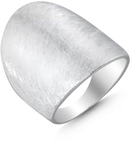 Cassini Damenring 925 Sterling Silber gebürstet - Ringgröße 62 nickelfrei & antiallergisch Breiter & Massiver Statement-Ring für Frauen Silberring Damen elegant für Alltag Business & Geschenk 3RAB62