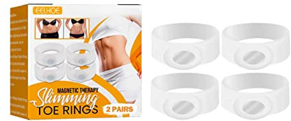 2 Paar Silikon-Zehenring Für Fußmassage, Silikon-Magnetringe Zur Gewichtsreduktion, Abnehmen Silikonmassage Magnetische Zehenring, Schlankheits-Silikonringe Für Zehen, Bauchweg-Effekt, Hautstraffung