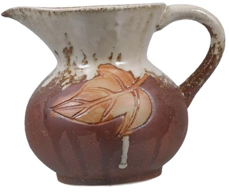 FUNOMOCYA Retro Ceramic Kettle Farmhouse Pitcher Vase Vintage Bucket Succulent Plant Pot Floral Arrangement Vase Vase Pitcher Holder Rustic Vase Ceramics