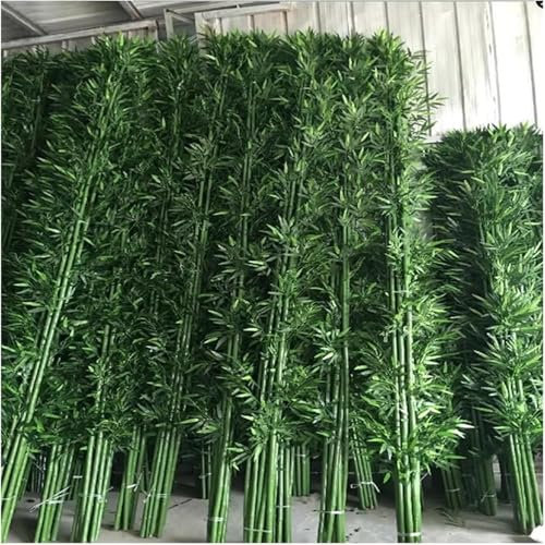 AVLLSO Plante extérieur Plante artificielle en bambou pour le jardin de bureau de Restaurant à la maison, Mur de verdure d'écran d'intimité, Fausses tiges de bambou avec des feuilles en plastique(10 P