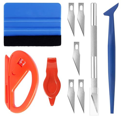10 Pcs Car Vinyl Wrap Tool Kit Wallcovering Tool Kit Wall Paper Stripper Window Tint Tool Wallpaper Smoothing Kits Vinyl Wrap Tools For Cars, Window Film Tint Trimming Application Kits Tool