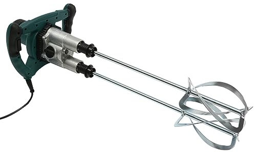 1800W Rührwerk Mörtelrührer, M14 Gewinde 2-Gang Betonrührer, Handmischer Beton, 0-690rpm Doppel Rührwerk, 6 Geschwindigkeiten Optional