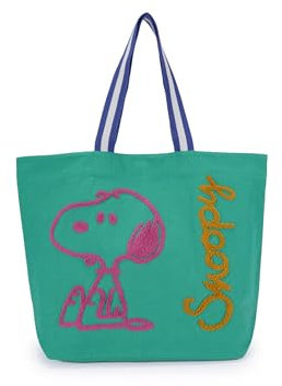 CODELLO Damen Peanuts™ Shopper aus Canvas mit aufgesticktem Snoopy-Motiv