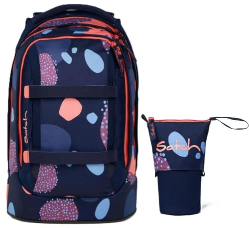 Satch Pack Schulrucksack Set 2tlg. inkl. Pencil Slider (Coral Reef)