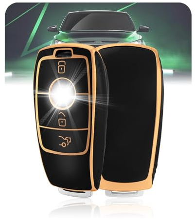 LELNOOS Coque Clé Voiture, Silicone Étui Cle Etui Clef Protecteur Cache Cles pour Mercedes Benz Classe A B C E G M R S V W177 W205 W213 W247 CLA GLA GLB GLC GLE 180 200 220 250 350 H247 Sprinter Vito
