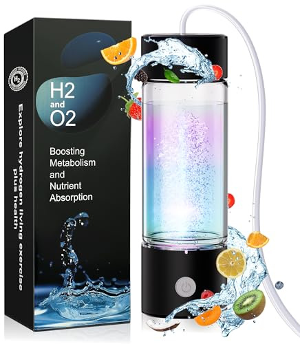 IUHFSIFS Bouteille d'eau hydrogène 3.0 【2 générations de nouvelle technologie améliorée】 Portable, pour l'extérieur, les voyages, le bureau, produit beaucoup de H2