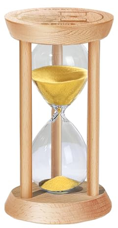 SuLiao Sanduhr Glas Timer, Sanduhr 1 Minuten Holz, Gold Sanduhr Klein for Kinder, Sanduhr-Timer, Tischdekoration, geeignet zum Kochen,Zähneputzen, Lernen,Spiel Timing,Kreative Geschenke