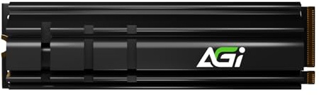 AGI AI858 SSD PCIe 5.0 Gen5x4 NVMe M.2 1TB con disipador de calor, NAND 3D, HMB, hasta 14.000 MB/s, compatible con PlayStation 5, portátil y PC de sobremesa