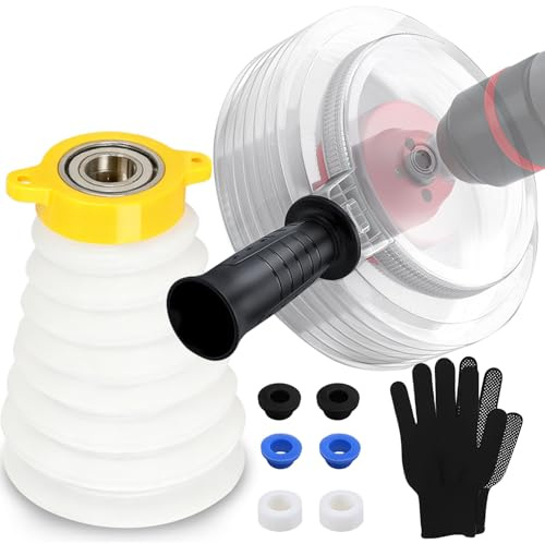 ADNEWX Recoge Polvo Taladro, Cubierta Polvo de Perforación Escalable 2 Pz | con Guantes para Libre de Polvo, Perforación, Abridor de Agujeros, Máx. 120 mm de Diámetro