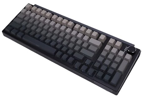 XUMIUZIY 75% Mechanische Gaming Tastatur, Tri-Mode BT5.0/2,4 G/USB Hot Swap fähige Benutzerdefinierte Tastatur mit RGB Hintergrundbeleuchtung, Anti Ghosting, 98 Tasten, Beleuchtete (Farbverlauf Grau)