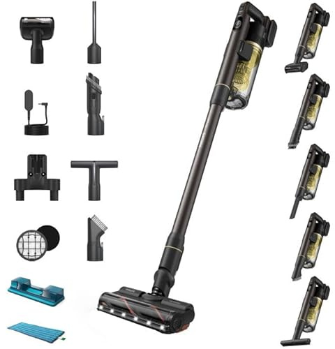 PHILIPS kabelloser Akku-Staubsauger Aqua 7000 Serie, Digitaler Motor, PowerCyclone 12, Mit LED-Leuchten, bis zu 80 Minuten Laufzeit, mit 4 Zubehörteilen, Rot(XC7167/01)