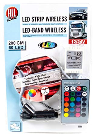 All Ride LED-Deko-Band, außen mit Infrarot-Fernbedienung, Mehrfarbig, multifunktional, 12/24V, 60 LEDs, 200cm