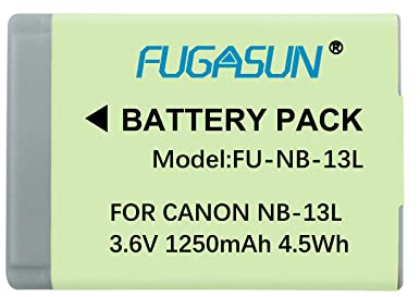 FUGASUN 1 pz 1250 mAh NB-13L NB13L Batteria per fotocamera Canon G5X / G5X Mark II / G7X / G7X Mark II / G7 X Mark III G9X SX620 HS SX720 HS Camera
