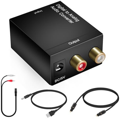 Digital Optical Coax to Analog Stereo Audio L/R Converter Adapter with Optical Cable RCA Cable