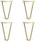 The Hairpin Leg Co. 4X Haarnadel-Tischbeine: Doppel-Schweiß Stahl, Schrauben, Anleitung, Schutzfüße. Klassischer 10mm 2 Stangen Stil. 10cm Messing