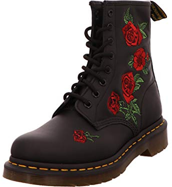 DR MARTENS Femme 8 Eye Boot, Noir (Black Black), 39 EU