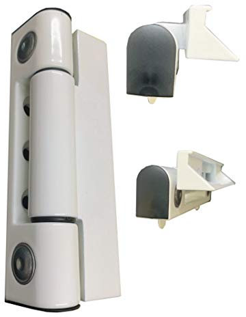 Paddock WEL Mila Butt Door Hinge 45 Degree Angle White Sidewind Rehau