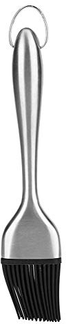 Brosse à Huile pour Barbecue Pinceau à Pâtisserie en Silicone Résistant à La Chaleur Outil de Torréfaction avec Poignée en Acier Inoxydable pour La Cuisson au Four, 20cm