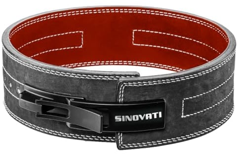 SINOVATI Profi Gewichthebergürtel KDK Gürtel aus Nubukleder mit Schnalle, Weightlifting Lever Belt für Fitness Powerlifting Krafttraining Bodybuilding (Dunkelgrau, L)