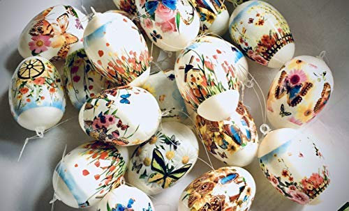 ukrainisches-kunsthandwerk 21 Ostereier Schmetterlinge & Blumen- Eier Werden mit unsere Folie bezogen. Kunststoff. WETTERFEST.