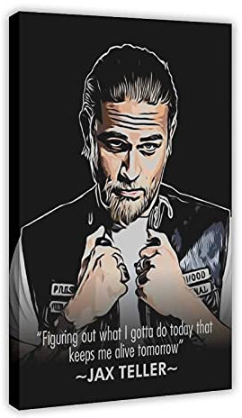 YINGXI Sons of Anarchy TV-Show Filmposter Jax Teller Motivierendes Zitat Leinwand Wandkunst Dekor Druck Bild Gemälde für Wohnzimmer Schlafzimmer Dekoration Rahmen: 60 x 90 cm