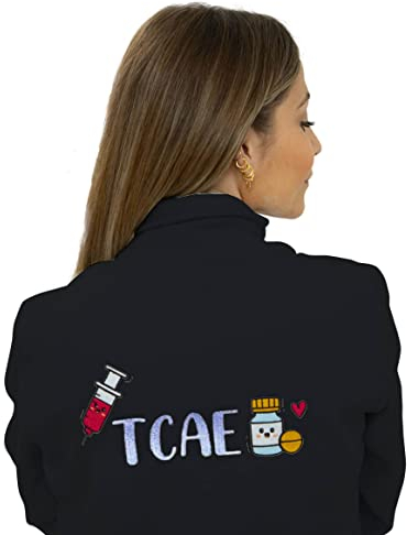 WEARK Forro Polar Enfermera Bordado Bolsillos y Cremallera Colores Suave Mujer (M)