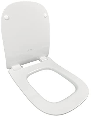 Siège Jacob Delafon Struktura E70025 Thermodur compact extra-plat avec descente progressive et amovible, charnières métalliques Blanc