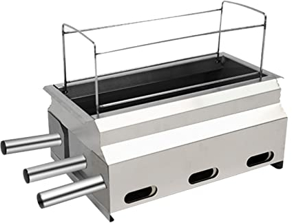 JATIBOSH Acciaio Inox Barbecue Portatile Griglia a Carbonella Agnello Spiedo Campeggio Griglia per Giardino Backyard Party Picnic Viaggio Casa All'Aperto all'Interno Desktop Uso di Cucina