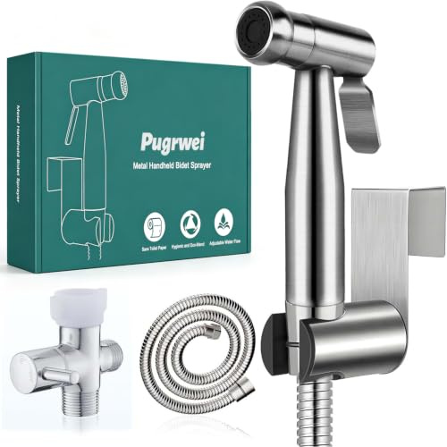 Hand-Bidet-Sprüher für Toilette, Premium SUS304 Edelstahl, Bidet-Aufsatz-Set mit auslaufsicherem Schlauch und hohem Druck, ideal für weibliche Wäsche, Stoffwindelreinigung und muslimische Dusche