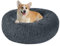 Hundebett Katzenbett Flauschig Rund aus Plüsch - Donut Kuscheliges Hundekissen Hundekorb Waschbar S/M/L/XL/XXL für Kleine, Mittelgroße & Große Hunde, Katzen und Andere Haustiere (L-60cm, Dunkelgrau)