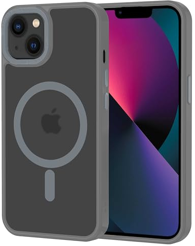 XTCASE für iPhone 13 Hülle Magnetisch kompatibel mit Magsafe, Matt Transluzente Handyhülle für iPhone 13 Kratzfeste PC Rückseite + TPU Bumper - Grau