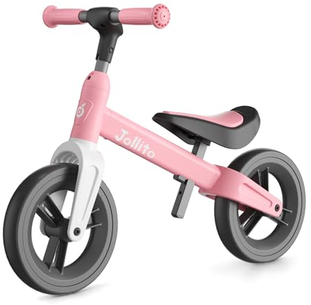 JOLLITO Baby Laufrad, Kinderfahrrad Spielzeug für 18-48 Monate alte Mädchen und Jungen Geschenke, leicht ohne Pedale Trainingsrad, 9 Zoll Rad und Aluminiumrahmen (Pink)
