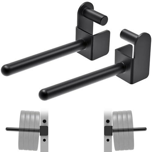 Kipika Hantelscheibenhalter für 2x2 Power Rack mit 5/8 oder 1 Bohrung - Power Rack Befestigung für Hantelscheiben - passend für Standard 1-Zoll Hantelscheiben - 2er Set