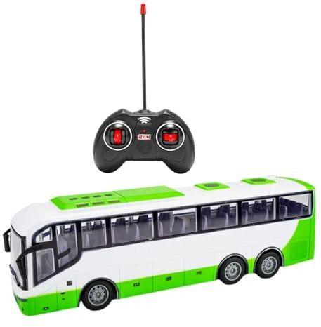 LOVIVER Ferngesteuerter Bus im Maßstab 1:30, Fahrzeuge Spielzeug ab 3 Jahre, RC Model Car Toy Educational, RC City Bus Model Remote Control Car Vehicles für Kinder Geschenke, weiß Grün