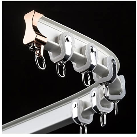 Biegbares Vorhangschienen-Set zur Deckenmontage, flexible Raumteiler aus Aluminium, Vorhangschiene mit Haken, 3 6 10 13 16 19 23 26 29 32 36 39 42 Fuß lang, Erkerfenster/Dusche/Wohnmobil/Sch