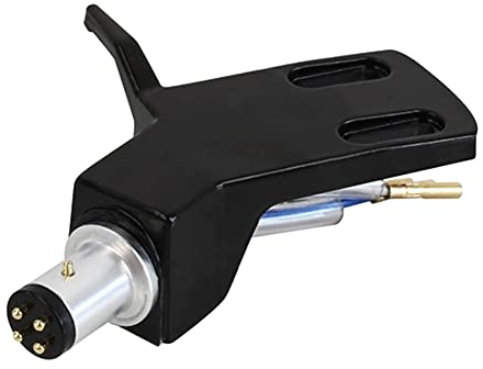TRITAM Plattenspieler-Headshell, Headshell Aus Aluminiumlegierung, Schallplatten-Plattenspieler-Nadel, Phono-Stylus-Tonabnehmer-Rack, Schwarz