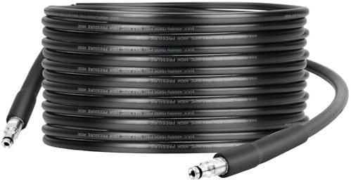 Pressure Washer Hose, 6 m Pipe Cleaning Set Suitable for K2, K3, K4, K5, K6, K7 Including 180 Bar Pressure Washer Replacement Hose with Click Quick Connect Plug System