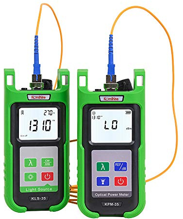 Medidor de potencia de fibra óptica Komshine KPM-35 con 7 longitudes de onda -70~+10dB + fuente de luz de fibra multimodo monomodo Komshine KLS-35-MS 850/1300nm+1310/1550nm (calibración automática)