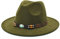 rtdgcv Unisex-Retro-Western-Cowboy-Reithut für Erwachsene, Ledergürtel, breite Kappe, Strohhut Anglerhut Wasserdicht (Army Green, One Size)