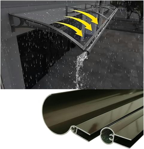 Überdachung,Vordach für Haustür Überdachung,mit Waschbecken, Pultbogenvordach UV-Schutz,markise für die haustür, Haustürdach Sonnenschutz aus Polycarbonat