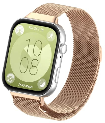 SeNool Cinturino per Huawei Watch Fit 4/Fit 4 Pro/Fit 3, [Resistente Corrosione] [Impermeabile] Braccialetto Acciaio Inossidabile Magnetico Metallo per Huawei Watch Fit 4/Fit 4 Pro/Fit 3 - Oro Rosa