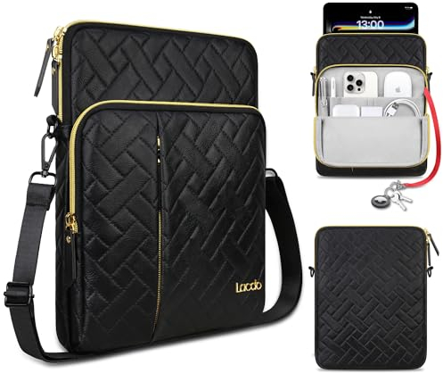 Lacdo Custodia Protettiva Borsa Tablet per 11 iPad A16, 11 iPad Air M3 M2, 11 iPad Pro M4, 10.9 iPad, 11 iPad Pro, 10.2 iPad, 10.9 iPad Air 5 4, 10.5 iPad Pro, Samsung Galaxy Tab A9+, Nero