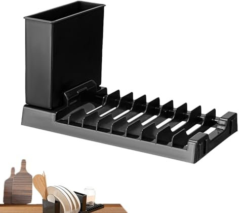 Escurridor de platos, escurridor de platos plegable, escurridor de utensilios, organizador de cocina, escurridor de platos compacto, escurridor de platos plegable, organizador de vajilla portátil