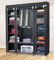 Lendo Online Kleiderschrank - Stoffschrank mit Kleiderstange & Ablagen - Faltschrank für Schlafzimmer, Ankleidezimmer, Garderobeschrank - Schwarz oder Grau (Schwarz, 145x44x170cm)