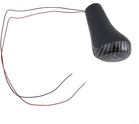 FACULX Schaltknauf mit LED-Licht, 5/6-Gang, Leder, Schalthebel, manuelle Schalthebel-Abdeckung für E46, E90, E91, E92, für X1, X3 (5-Gang, Kohlefaser-Stil, 5 Gänge)