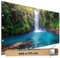 TRIOSK Sichtschutz Garten Dekoration Plane groß mit Motiv Wasserfall Costa Rica Wald Wasser Natur Motivbanner Blickdicht für Terrasse Zaun Gartenzaun Gartenposter PVC Zaunblende 340x173 cm