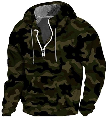Felpa con cappuccio mimetica classica da uomo, pullover mimetico verde militare, felpa tattica con cappuccio, giacca in pile da caccia con cerniera, felpa con cappuccio con motivo bosco, maglione