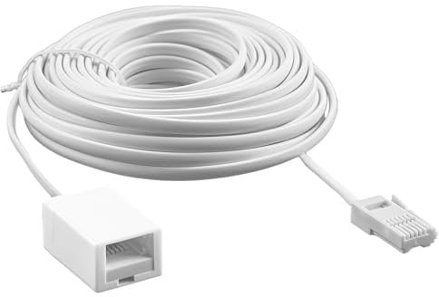 Witeup Telephone Extension Cable 10m - White Phone Line Cable Male to Female